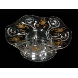 A large early 20th Century Stuart & Sons clear crystal glass bowl of shallow circular form with a