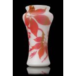 An early 20th Century Josef Riedel for Beckmann & Weiss cameo glass vase of tapering form in