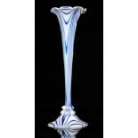 A late 19th Century Stourbridge glass lily vase of flared trumpet form with frill rim,