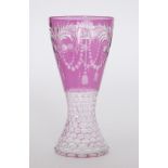 An early 20th Century Stevens & Williams drinking glass of waisted sleeve form,