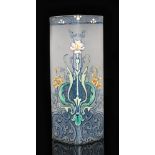 An early 20th Century French art glass vase, possibly Mont Joye & Cie, of square sleeve section,