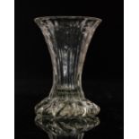 An 18th Century jelly glass circa 1760, trumpet bowl with vertical ribbed and oval moulded panels,