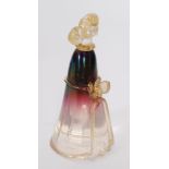 A 20th Century Seguso glass figure of a stylised female praying the conical body in a clear to
