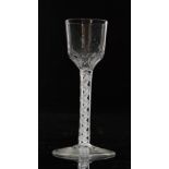 An 18th Century drinking glass circa 1765,