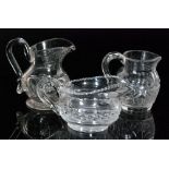 A late 18th Century Irish clear cut crystal glass cream jug circa 1800,