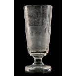 A 19th Century Bohemian clear cut crystal glass goblet vase in the manner of Moser,