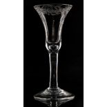 An 18th Century 'disguised' Jacobite drinking glass circa 1750,