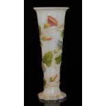 A 19th Century Baccarat glass vase the petal edge foot rising to the flared trumpet body with