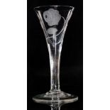 An 18th Century two piece Jacobite drinking glass circa 1740,