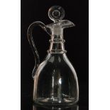 A late 18th Century clear crystal glass claret jug circa 1800,