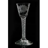 An 18th Century Jacobite drinking glass circa 1755,