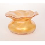 An early 20th Century Thomas Webb & Sons Iris vase of compressed ovoid form with wide wave rim,