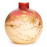 A late 19th Century Thomas Webb & Sons peach blow scent bottle of spherical form in the manner of