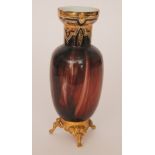 A late 19th Century Loetz Carneol vase of shouldered ovoid form with collar neck,