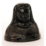 A late 19th Century Thomas Kidd pressed glass bust of Queen Victoria in full ceremonial dress set