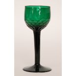 An 18th Century emerald green drinking glass circa 1760,