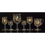 A small collection of late 19th Century Thomas Webb & Sons clear crystal table glasses to include
