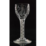 An 18th Century Jacobite drinking glass circa 1770,