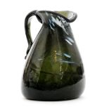 An early 19th Century Wrockwardine or Nailsea type water jug of tapered ovoid form with everted rim,