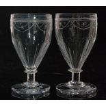 A pair of late 18th Century Irish, Cork, clear crystal rummers circa 1800,