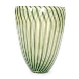 A post war Italian glass vase by Fioretti of tapering form with mezz filigrana style decoration of