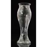 An early 20th Century Stevens & Williams clear crystal vase of waisted and swollen sleeve form with