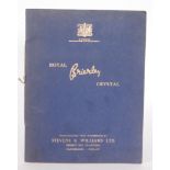 A post war Royal Brierley Crystal illustrated sales brochure with gilt embossed blue bindings,
