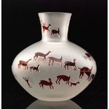 Amendment - A large later 20th Century Argentian Cristaleria San Carlos cameo glass vase designed