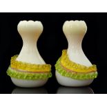 A pair of late 19th Century Autumnal range vases, possibly John Walsh Walsh, of double gourd form,