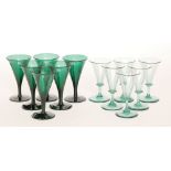 A set of six late Georgian Bristol green drinking glasses circa 1820,