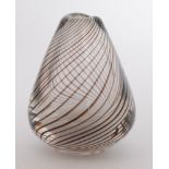 A mid 20th Century glass vase, possibly Scandinavian of tapered ovoid form,