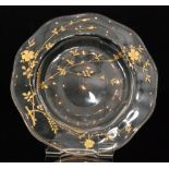 A late 19th Century Thomas Webb & Sons clear crystal ice plate of shallow circular section relief