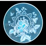 A late 19th Century Thomas Webb & Sons cameo glass plate of shallow circular form,