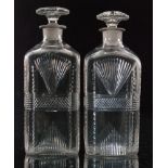 A pair of Regency clear crystal decanters circa 1810,