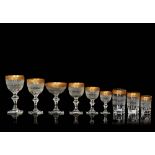 A large 20th Century Moser clear cut crystal table suite in the Splendid pattern, No 10160,