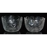 A pair of late 18th Century clear crystal glass finger bowls circa 1780,