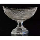 A late Georgian Anglo-Irish clear crystal glass table centre bowl circa 1820,