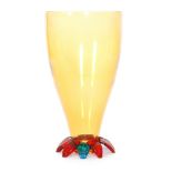 A 20th Century Murano glass vase possibly by Barovier and Toso the amber body of tapering form with