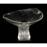 A post war Iittala clear crystal glass Kantarelli vase designed by Tapio Wirkkala circa 1956 with a