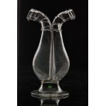 An 18th Century clear crystal double oil and vinegar bottle circa 1760,