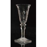 A small 18th Century balustroid drinking glass circa 1740,