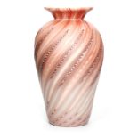 A late 19th Century Stevens & Williams Osaris vase of shouldered ovoid form with a flared collar