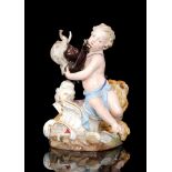 A 19th Century Meissen allegorical figure depicting Africa and Asia after the model by F.