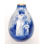 An early 20th Century Royal Doulton Blue Children vase decorated with a mother and daughter walking