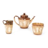 An early 20th Century Doulton Lambeth salt glazed teapot,