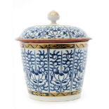 A late 18th to early 19th Century Worcester Royal Lily pattern sugar box and cover decorated with