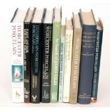 Nine assorted reference books on Worcester Porcelain to include Worcester Porcelain The Klepser