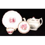 An early 19th Century Sunderland lustre teapot Royal Memorial teapot decorated with two black