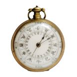 A gilt metal open faced key wind, lever pocket watch for the Chinese market,