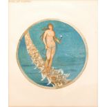 AFTER SIR EDWARD COLEY BURNE- JONES - 'Rose of Heaven', collotype print, circular, framed, 15.